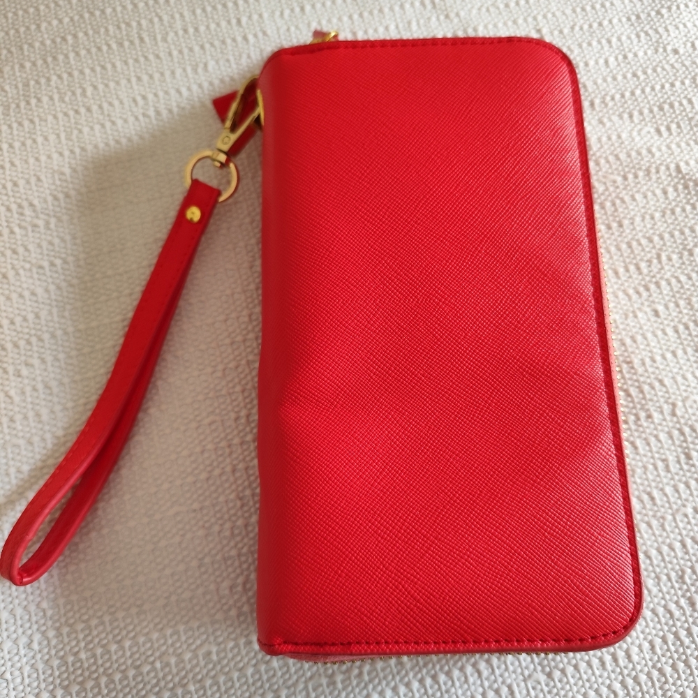 3/$30💜Indigo red double zipper wallet
